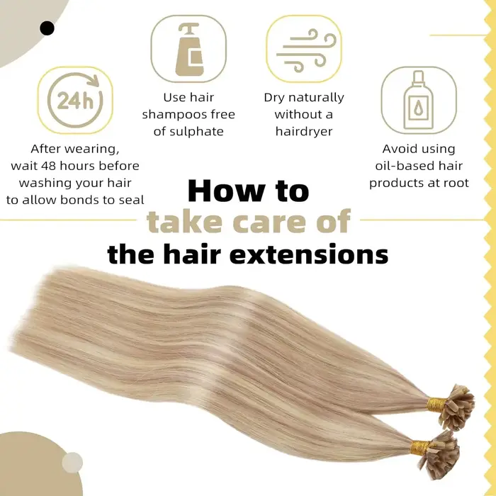 Extensions de cheveux Ugeat U Tip Capsules Kératine Pré-collées