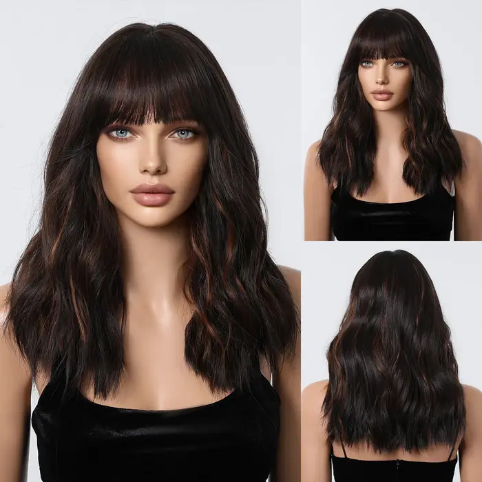 EASIHAIR – perruques synthétiques ondulées blondes avec frange