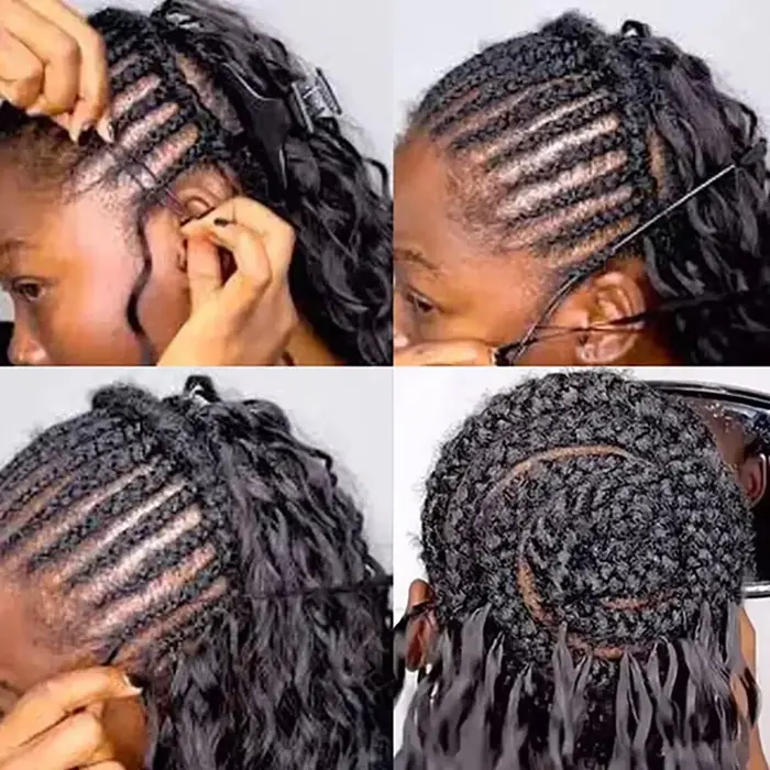 Extensions de cheveux humains bouclés birmans pré-séparés, nœuds miracle, pour tresses bohèmes, chev