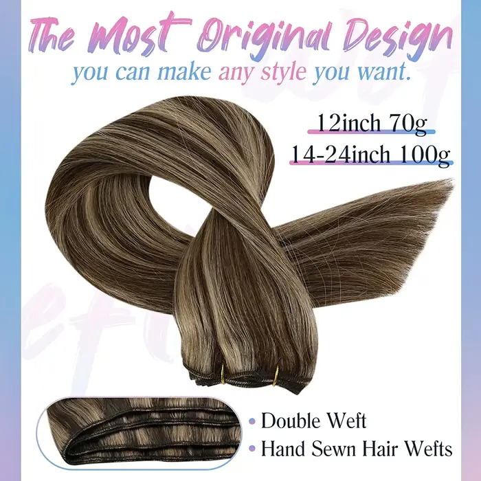 Trame Extensions de cheveux réel