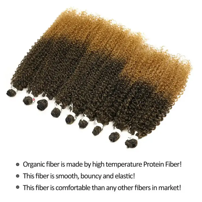 Bundles de cheveux bouclés caution synthétiques pour femmes, extensions longues bouclées, faux cheve