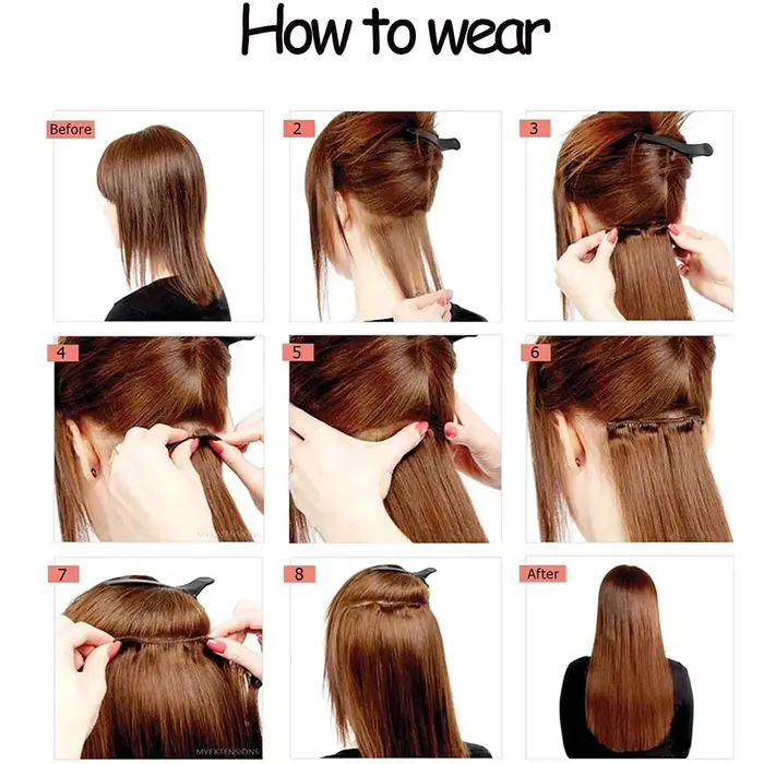 Extensions de cheveux synthétiques bouclés pour femmes et filles, postiche longue à clipser, style maïs ondulé, 16clips en 6 pièces, 22 po, 03/Party