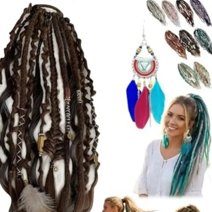 Nouvelles extensions de queue de cheval élastiques style bohème DIY avec élastique à cheveux