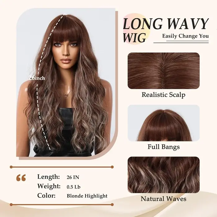 EASIHAIR – perruques synthétiques longues ondulées et bouclées à reflets bruns pour femmes