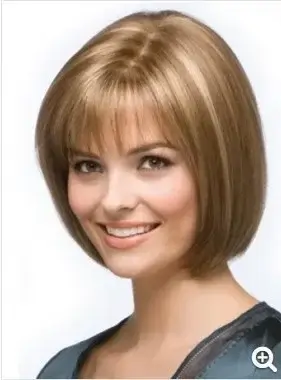 Perruque Bob courte brune naturelle pour femmes