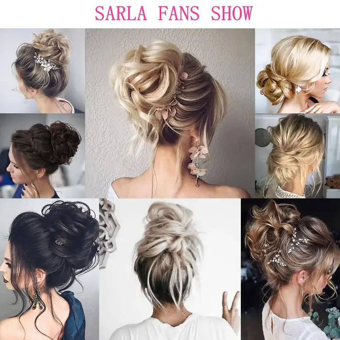 Chignon synthétique en désordre à usage quotidien