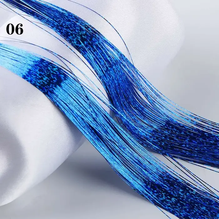 100 brins filles Streak Clubbing brillant Extension de cheveux Bling soie