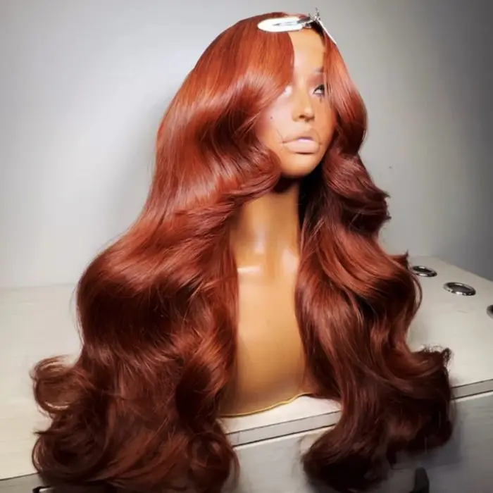 Perruque Brésilienne Naturelle Cheveux Humains Brun Rougeâtre, 13x6, 13x4, HD Transparent, 4x4, 5x5,