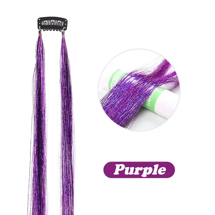 Extensions de cheveux tressées à paillettes en fibre haute température, accessoires de coiffure DIY 