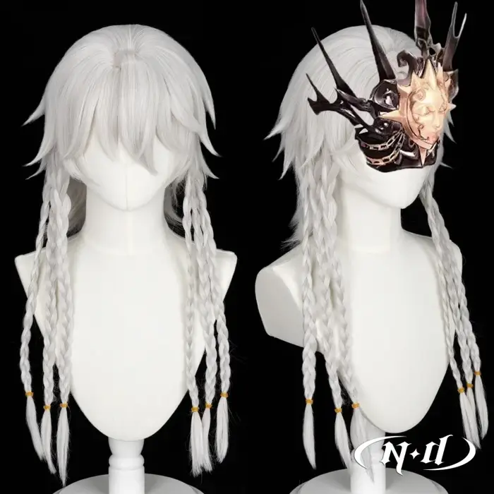 Perruques Cosplay ND Game Ta.com V Ithaqua Night Watch, MorFight Star, cheveux longs argentés pour la fête d'Halloween, Comic Con Coser