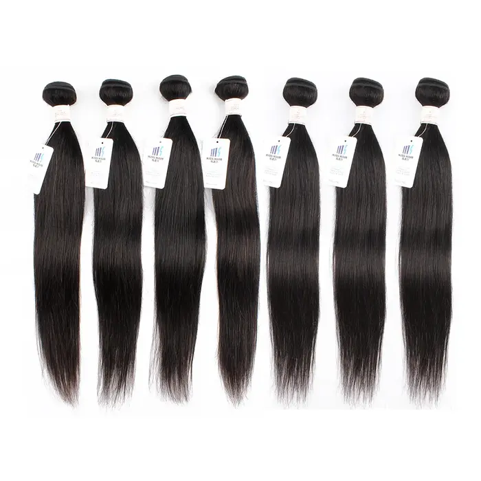 Extensions de cheveux naturels noirs Remy indiens, 60 grammes, double trame, lisses, 12-22 pouces, 1