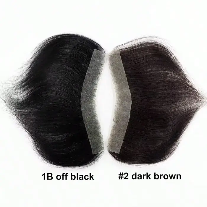 Fronte délié toupet pour hommes haute densité peau de cheveux humains PU