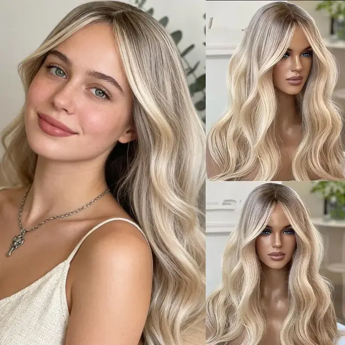 Perruque Lace Ombre Blond Cendré