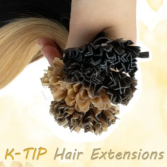 Extensions de cheveux de pointe d'ongle blonde