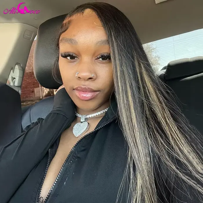 Mise à niveau 13x6 mettre en évidence perruques cheveux humains pour les femmes 1B 27 Blonde dentelle avant perruque