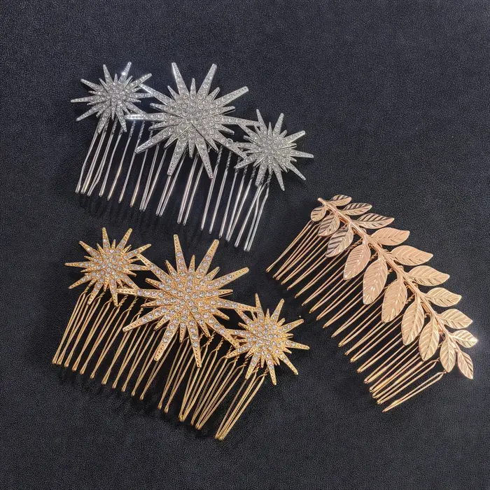 Pinces à cheveux en métal en forme d'étoile de cristal pour femmes et filles
