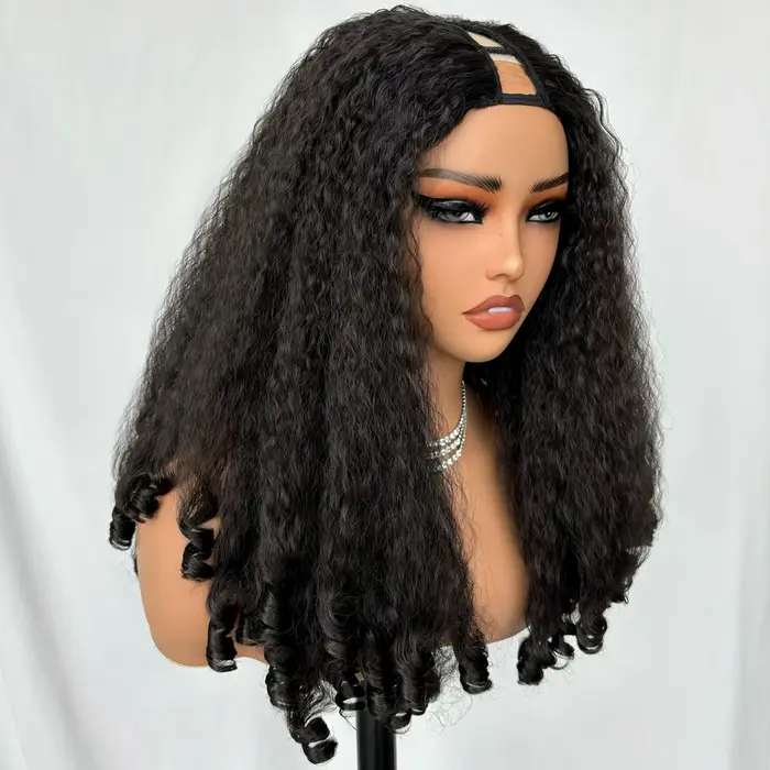 Perruque Afro bouclée en V avec boucles rebondissantes