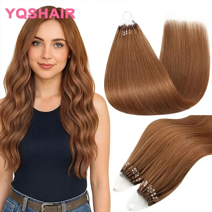 Extensions de cheveux pré-collées Micro Loop, 100% cheveux humains vierges Remy naturels, extensions