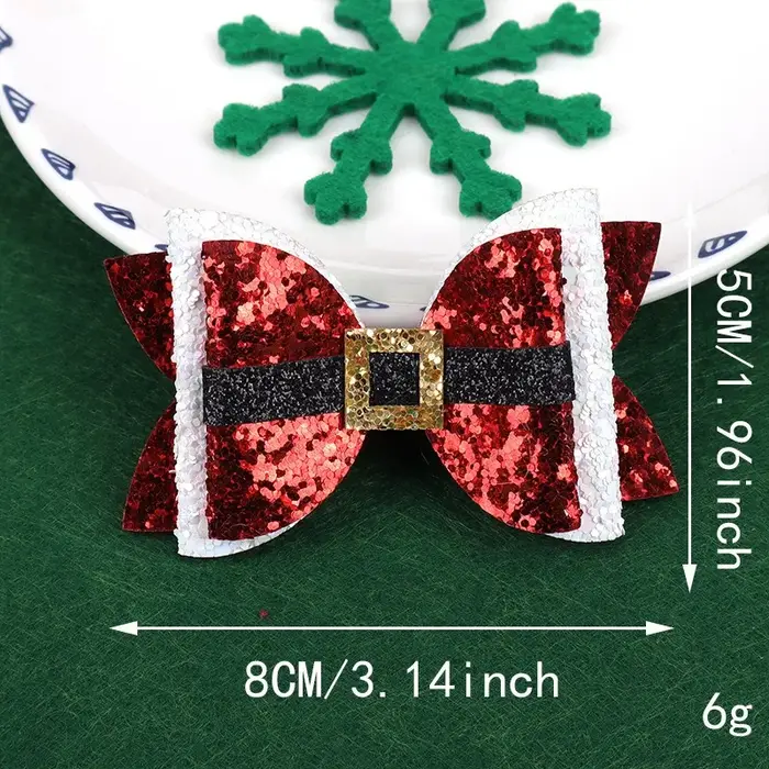 Nœuds de cheveux à paillettes du père noël