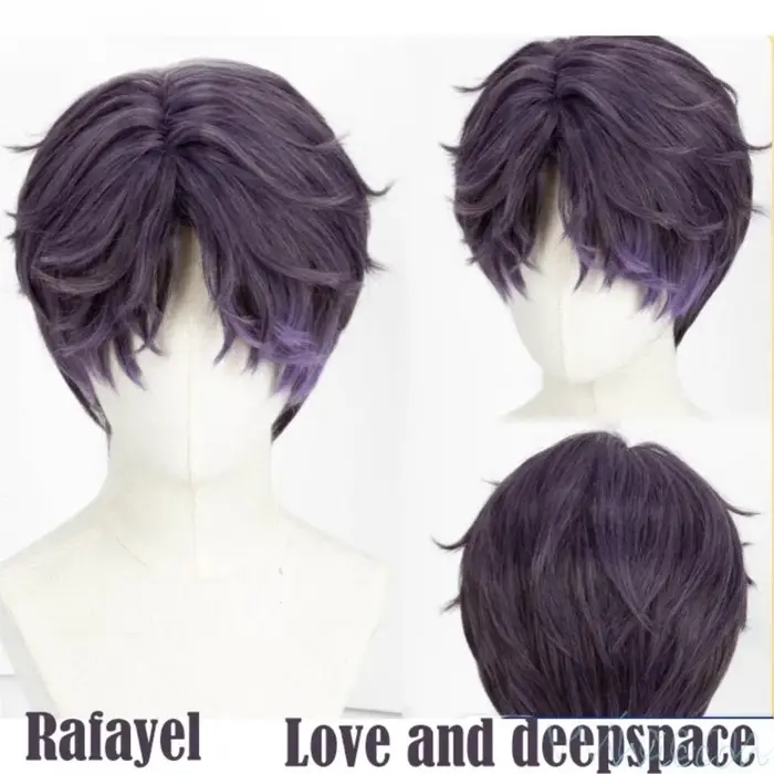 Rafayel perruque jeu amour et espace profond Cosplay Qiyu sirène artiste poissons synthétique violet