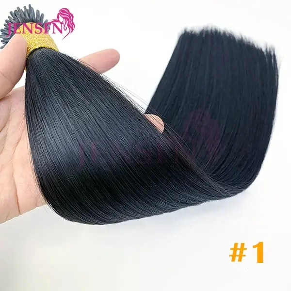 JENSFN I pointe Extensions de cheveux 1g/brin 16 "-26" pouces Remy Fusion naturelle 100% cheveux hum