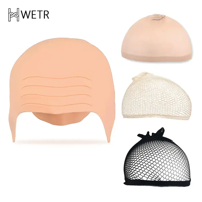 Ensemble de bonnets chauve en Latex pour adultes