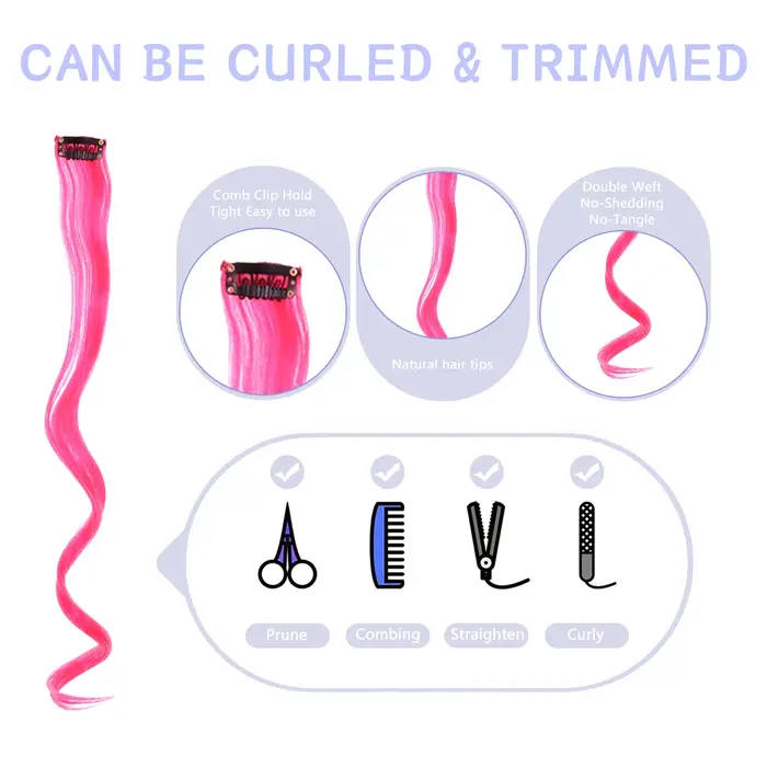 Extensions de cheveux synthétiques avec une pince