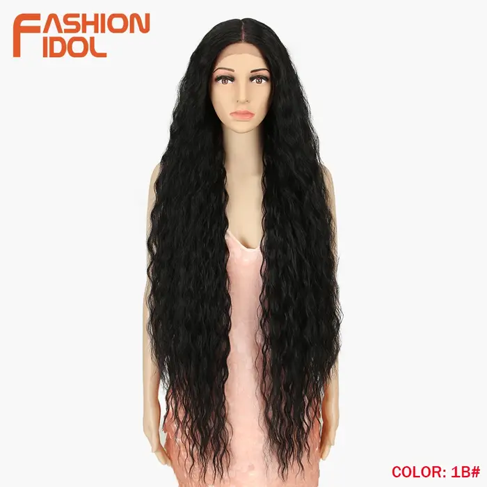 Perruques synthétiques Cosplay vague lâche cheveux avant de lacet