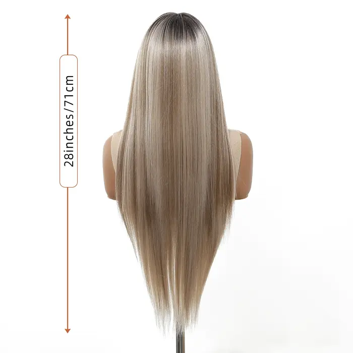 HAIRCUBE – perruque Lace Wig synthétique lisse brune ombrée, naissance des cheveux naturelle, 13x6, 