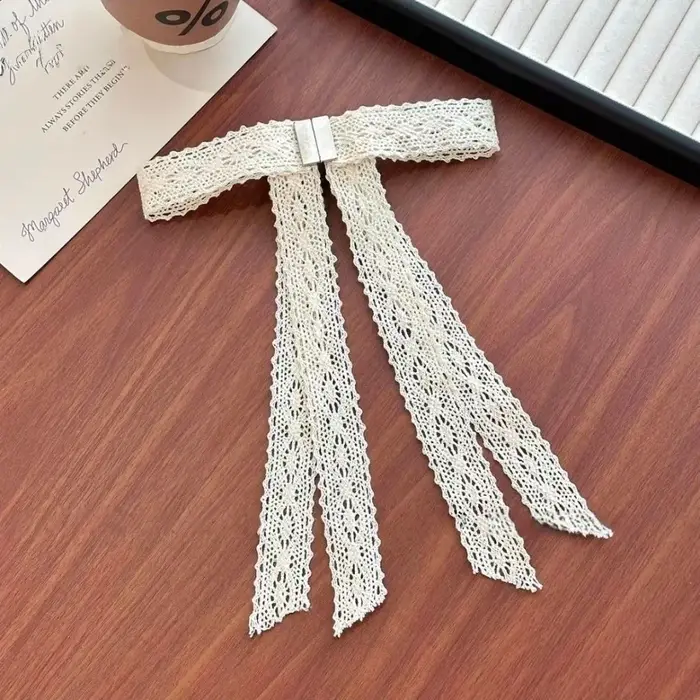 Pinces à cheveux magnétiques en dentelle avec nœud, douces pour la peau, style vintage, pour demi-qu