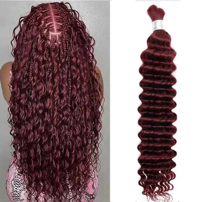 # Extensions de cheveux humains 100% naturels 99j Bourgogne pour tressage