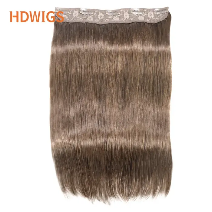 Clip en une seule pièce droite 10 pouces avec 5clips Extension de cheveux humains brésilien Remy postiche pince dans les Extensions de cheveux naturel