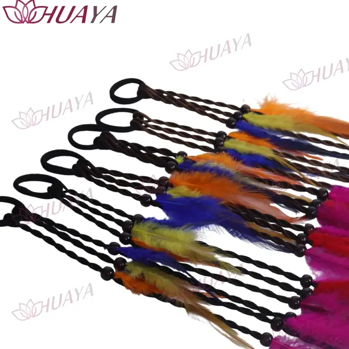 Extensions de cheveux synthétiques en plumes de style bohème pour femmes