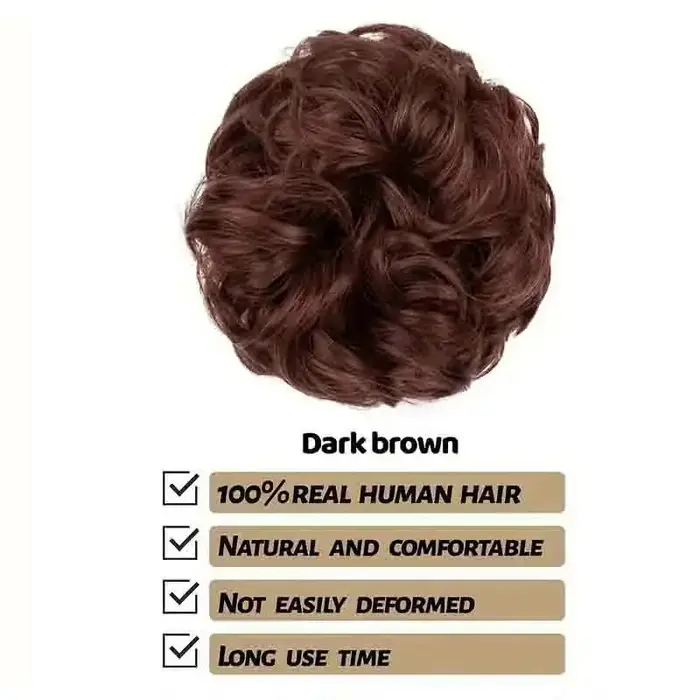 Extensions de chignon désordonné ondulé et bouclé pour femmes, postiches élastiques en cheveux humai