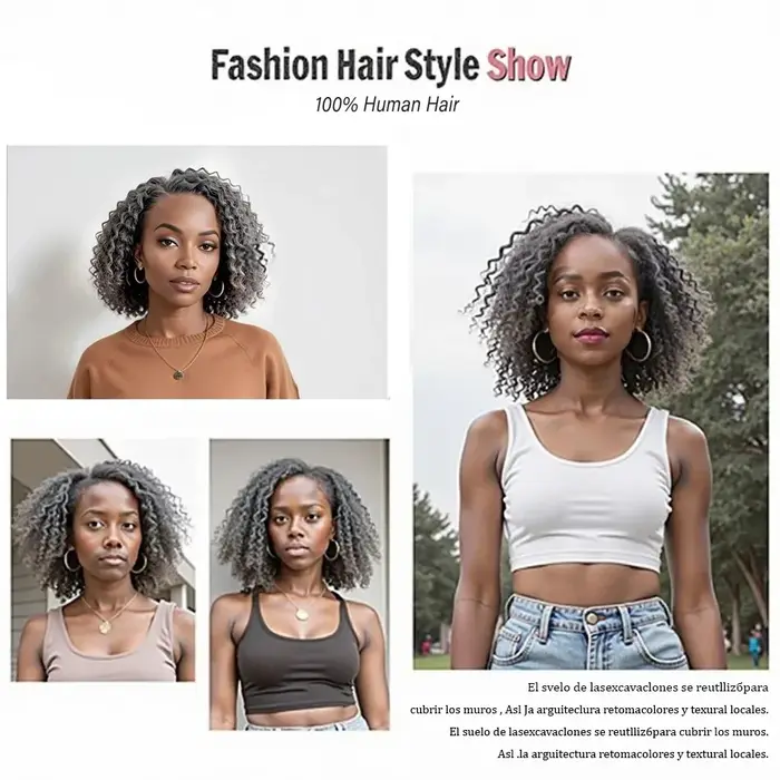 Perruques courtes bouclées en cheveux humains couleur sel et poivre, perruques bob bouclées profonde