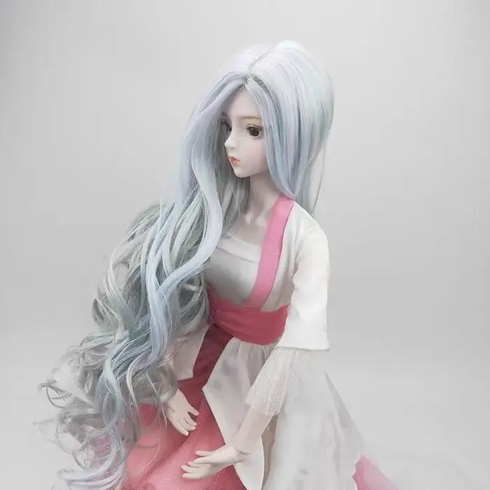 BJD-Perruque de cheveux longs et colorés de princesse OB11, boucles pour le beurre 1/8 1/6 1/4 1/3