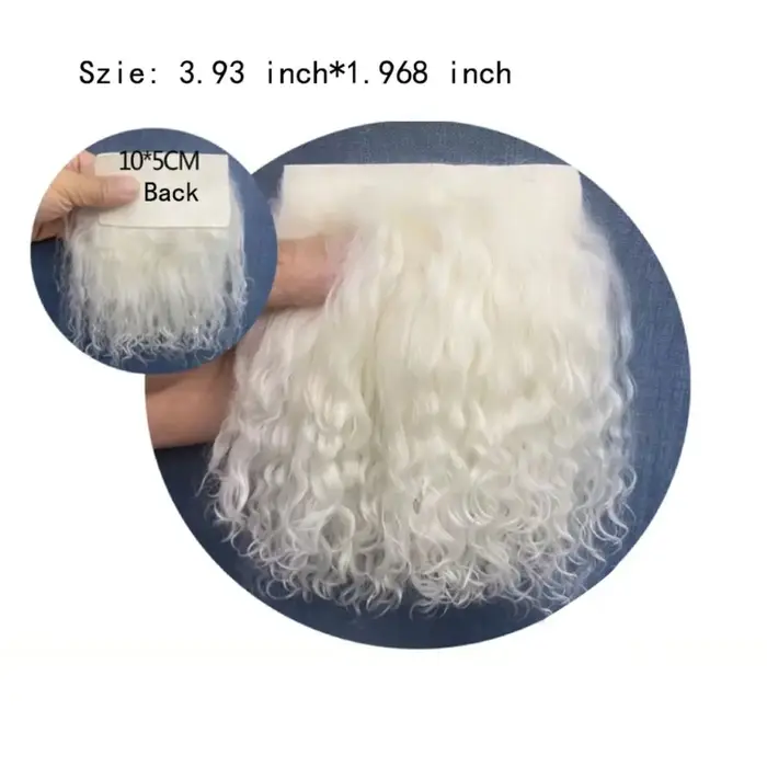Mongolie fourrure peau de mouton laine Extensions rangée de cheveux bouclés Texture Extensions de cheveux bouclés Durable agneau fourrure peau poupée jouet accessoires