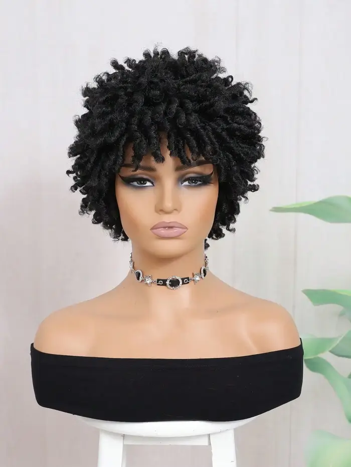 Perruque synthétique courte Dreadlock pour hommes et femmes