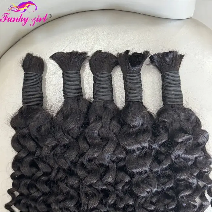 12A vague d'eau en vrac cheveux humains paquets complets naturel noir brésilien