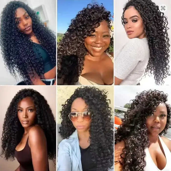 Cheveux humains pré-séparés sans nœuds, ondulés profonds, pour tressage, style bouclé crépu birman,