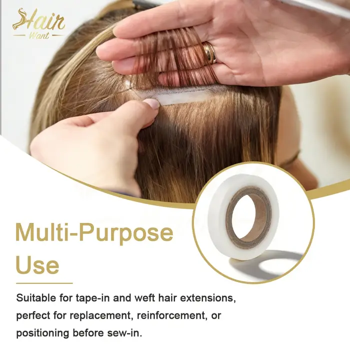 Ruban adhésif simple face pour extensions capillaires