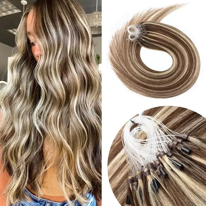 Extensions de cheveux avec anneau Micro boucle