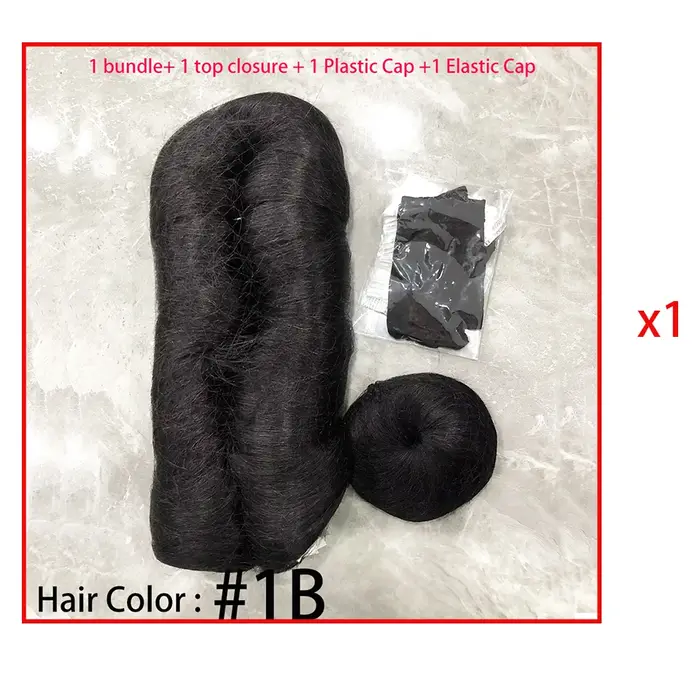 28 pièces extensions de cheveux humains courts brésiliens # 1B un paquet pour une tête complète 100%