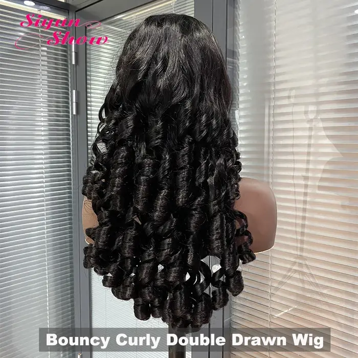 Perruque frontale bouclée rebondissante Fummi Double tirage cheveux bruts 13X4 HD perruques de dentelle 100% perruques de cheveux humains pour les femmes 5X5 HD perruque de fermeture de dentelle