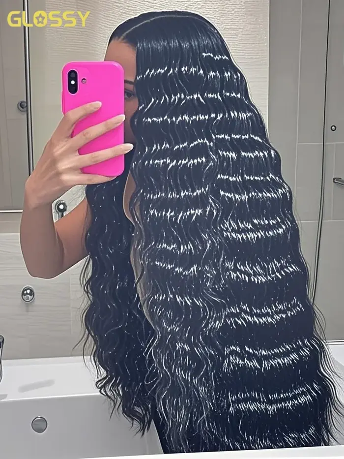 300 densité lâche vague profonde 13x6 Hd dentelle avant perruque de cheveux humains pour les femmes