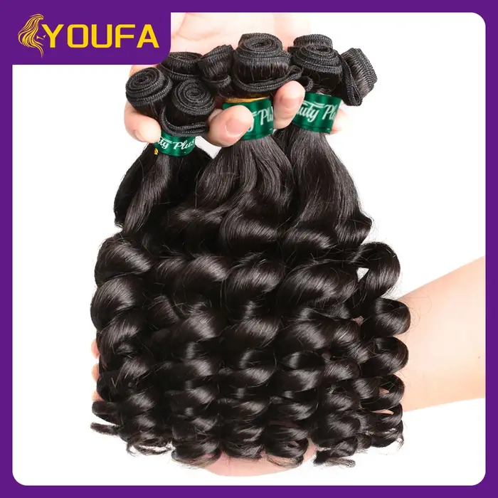Ombre blond foncé Funmi cheveux humains bouclés paquet unique 100% tissage