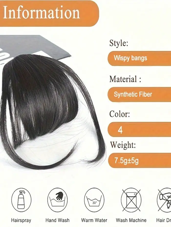 Extensions de cheveux synthétiques à clipser, franges fines et épaisses, aspect naturel, coiffure in
