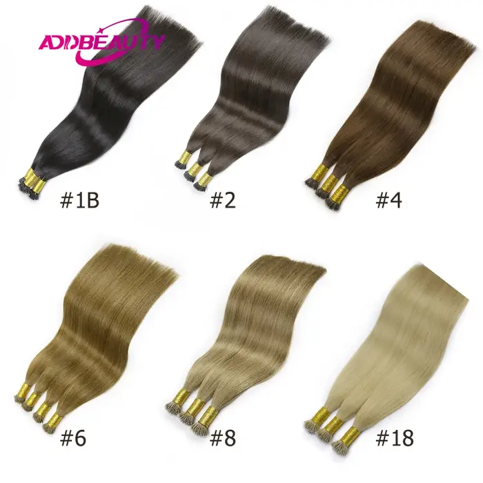 Extensions de cheveux 100% naturels lisses avec anneaux Nano, mèches de cheveux blonds ombrés, Fusion, 0.8g/1g, 50 pièces