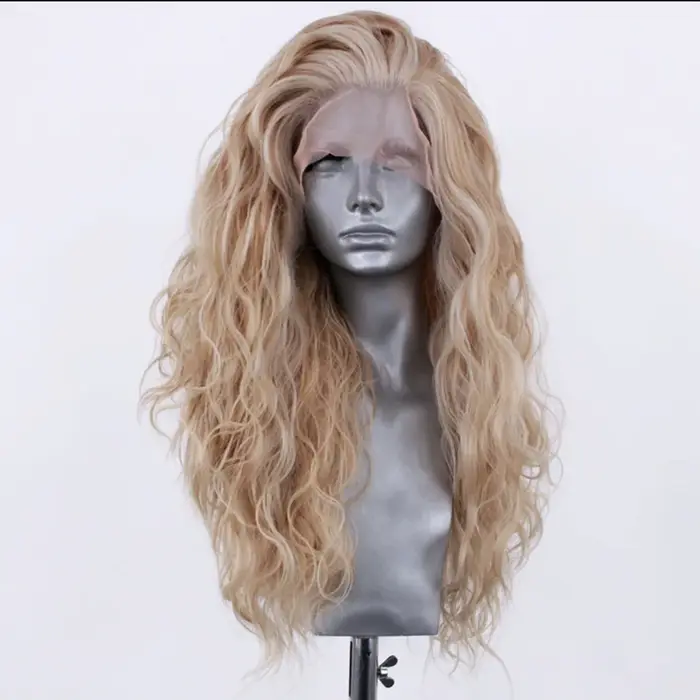 AIMEYA – perruque Lace Front Wig synthétique Blonde longue et ondulée, perruque de Style à la mode a