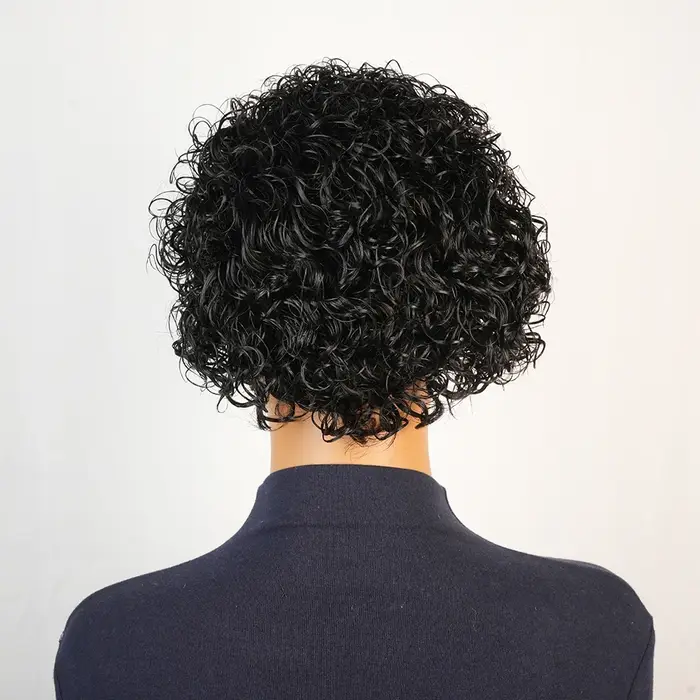Bandeau perruques cheveux humains 100% crépus bouclés court sans colle perruque